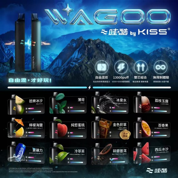 Kiss哇酷/WAGOO6500口 Kis5拋棄式一次性電子煙 線上購買