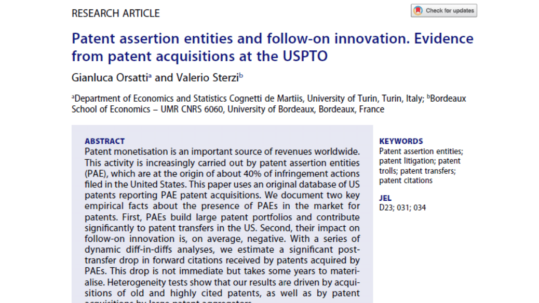 Patent assertion entities and follow-on innovation